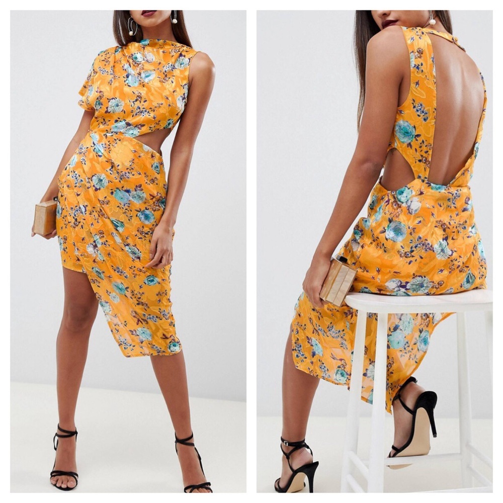 🌼BRAND NEW Yellow Cutout Floral Dress🌼